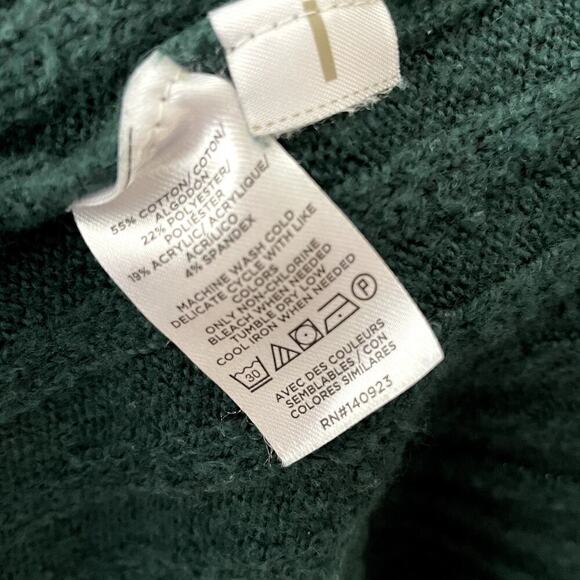 LOFT Womens M Hunter Green Open Front Stretchy Duster Cardigan Ribbed Preppy - Picture 3 of 7